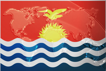 Fototapeta na wymiar Flag of Kiribati metallic map