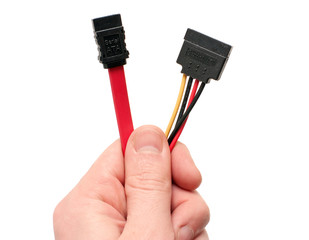 SATA cables in hand