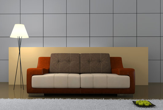 Part of the modern interior with sofa