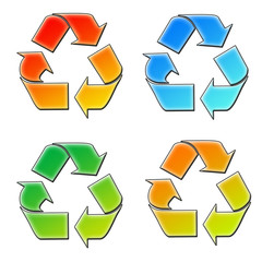 Colored Recycle Signs