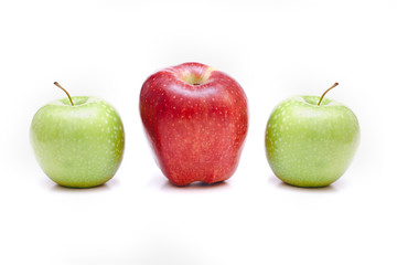 three apples isolated on white