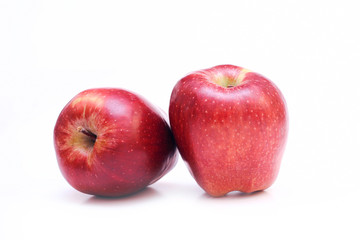 two red apples isolated