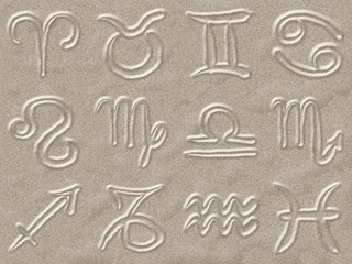 Zodiaco su Sabbia-Zodiac on Sand-Zodiaque sur Sable