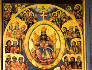 Icon paintings in monastery interior
