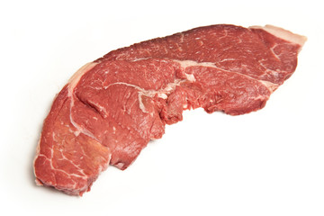 Steak isolated on a white studio background.