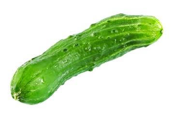 Fresh cucumber isolated on white background