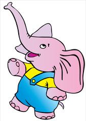 a lovable elephant childrens cartoony vector illustration