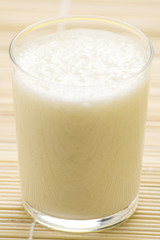 fresh fruit milk shake banana and caramel