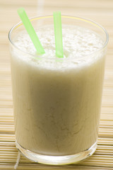 fresh fruit milk shake banana and caramel