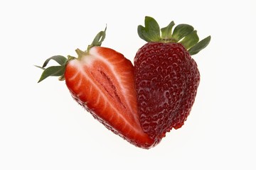 Erdbeere halbiert