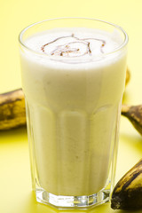 fresh fruit milk shake banana and caramel