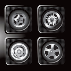 Assorted black tire icons