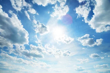 Keuken foto achterwand Hemel Mooie blauwe lucht met witte wolken