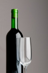 Bottle and wine glass