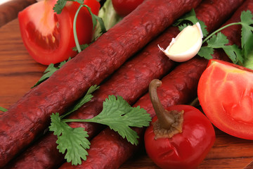 ready to eat thick red sausages