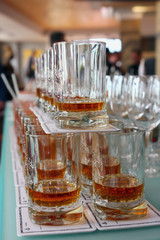 Whiskey Glasses  in a row
