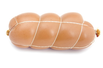 boiled sausage on white