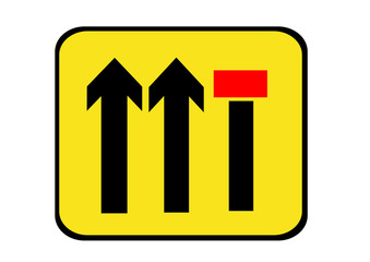 lane closed motorway sign