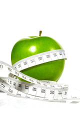 Green apples measured  the meter, sports apples