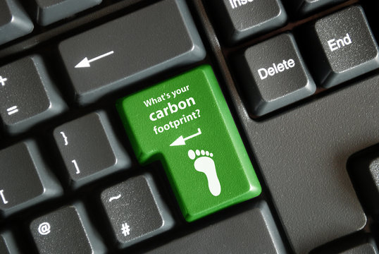 "What's your carbon footprint?" key on keyboard