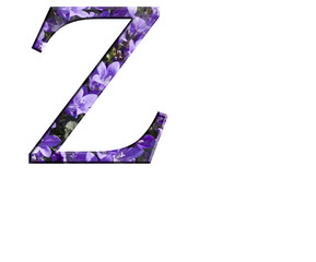 Letter Z from the alphabet in flowers campanula