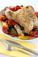 roast chicken with vegetables