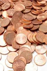 coins  on white background