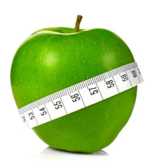 Green apples measured  the meter, sports apples