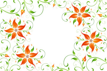 Fototapeta na wymiar Abstract vector flower background with butterfly