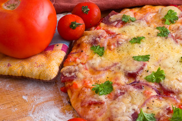 cheese and tomato pizza