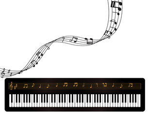 Piano and Music Notes