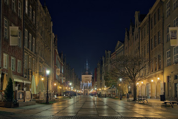 Obraz premium Long Street in Gdansk, Poland.