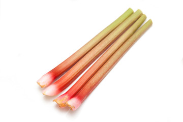 Rhubarb  isolated on a white studio background.