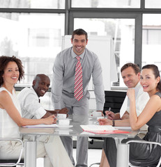 Businessman giving a presentation