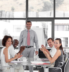 Businessman giving a presentation