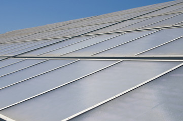 ecologic and alternative solar panels under blue sky