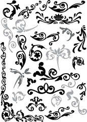 gray and black curled elements