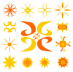 Fototapeta na wymiar Sun Symbolic Icon Set