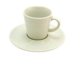 White coffee-cup on a white background