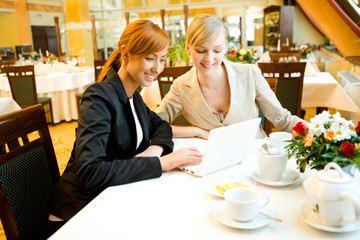 Business meeting on coffee