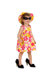 Little girl in bis shoes