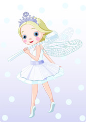 Cute smiling  toothfairy with toothbrush.
