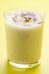 fresh fruit milk shake banana and caramel