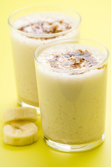 fresh fruit milk shake banana and caramel