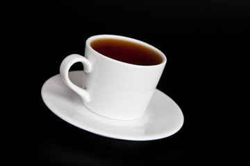 cup of tea on a black background
