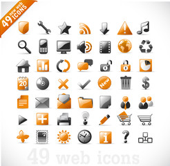 new set of 49 most popular icons on the web / orange © radoma
