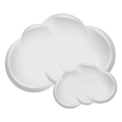 Nuvole. Illustrazione tridimensionale di due nuvole grigie.