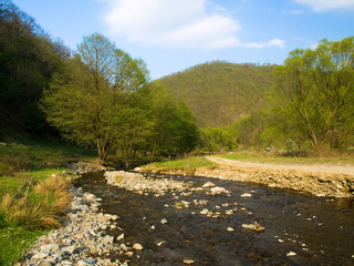 Fototapeta na wymiar mountain landscape and river