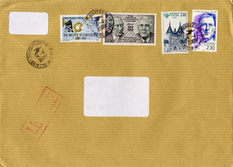 Enveloppe commerciale kraft timbrée