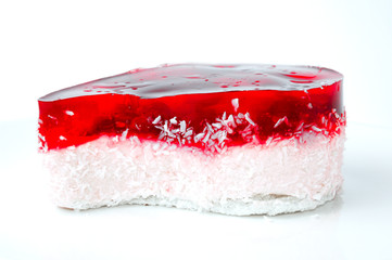 the beauty red cake isolated on white